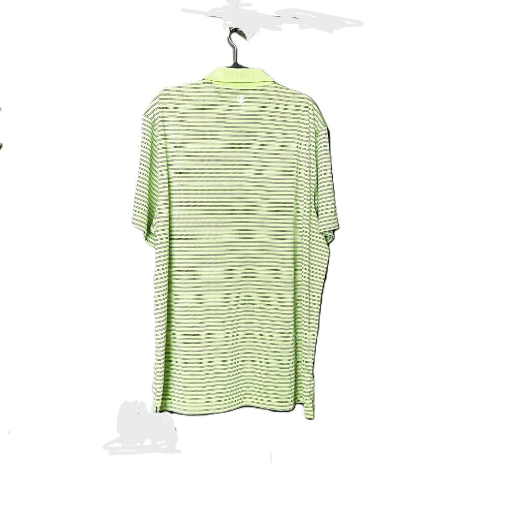 Men's Izod Golf Polo Size XL TG Green With Black & White Strips - Picture 4 of 7